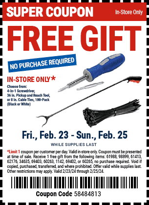 Free Gifts At Harbor Freight (Ends 2.25.24) Free Gifts At Harbor Freight (Ends 2.25.24)