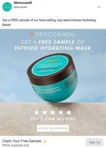 Free Moroccanoil Intense Hydrating Mask Sample Free Moroccanoil Intense Hydrating Mask Sample