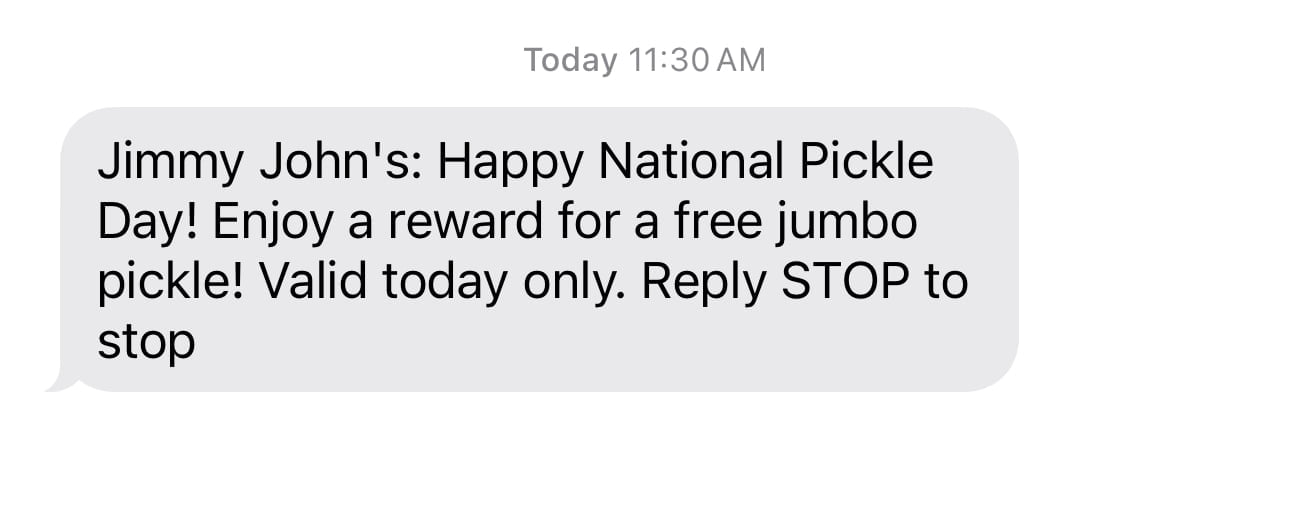 Free Pickle @ Jimmyjohns – Topsave