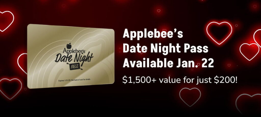 Applebee'S Date Night Pass, Get 52 Meals ($1,560 Value) (Working In 2025)