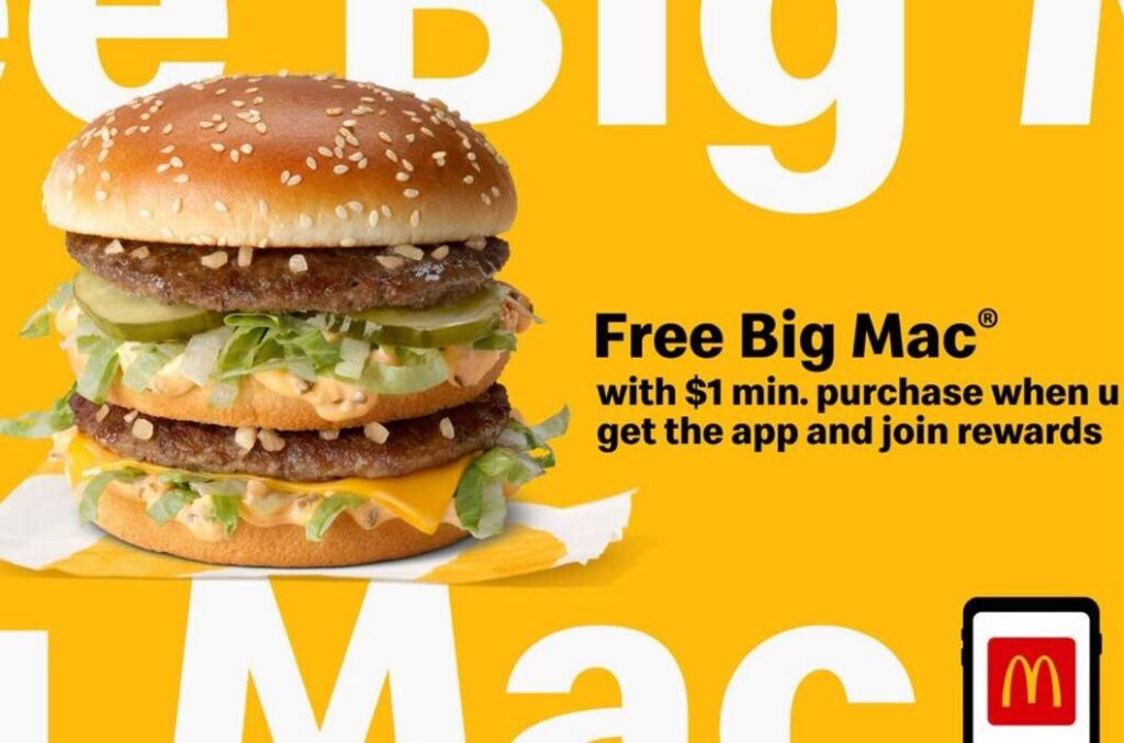 Free Big Mac For New Rewards Members – Topsave