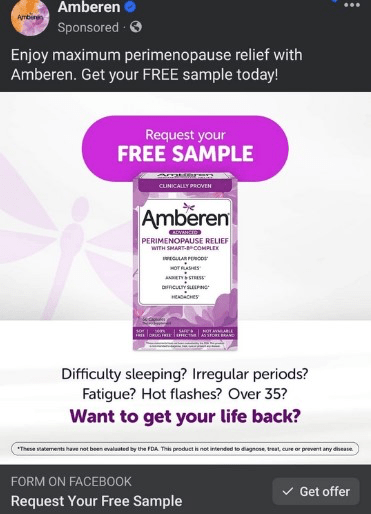 Free Amberen Supplement Sample Pack! – Topsave