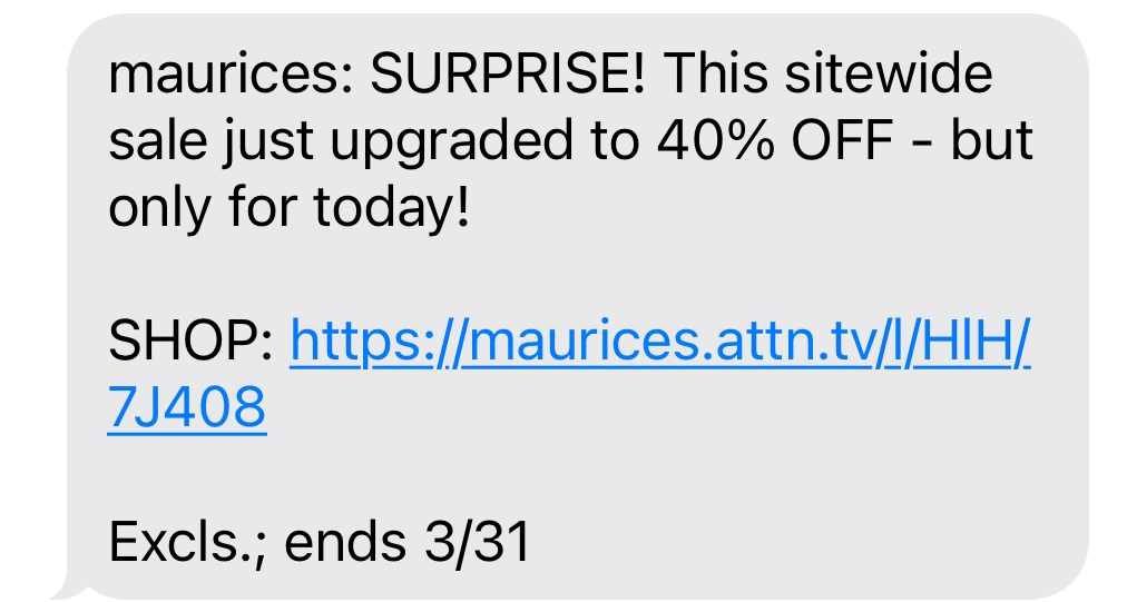 &Lt;S&Gt;Extra 40% Off At Maurices! + 60% Off Girls Clothes!—Ends Today&Lt;/S&Gt; Expired – Topsave