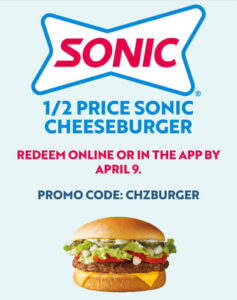 New Sonic Promo 1/2 Off Deals!—Shakes, Hamburgers And Onion Rings! – Topsave