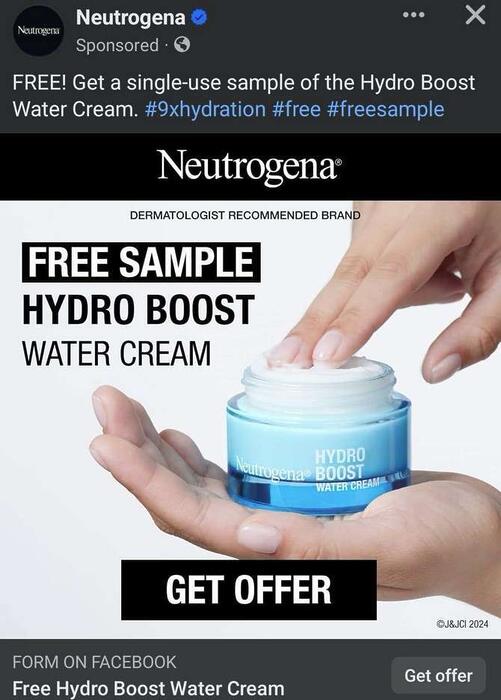 Free Neutrogena Hydro Boost Water Cream Sample (Working In 2025)