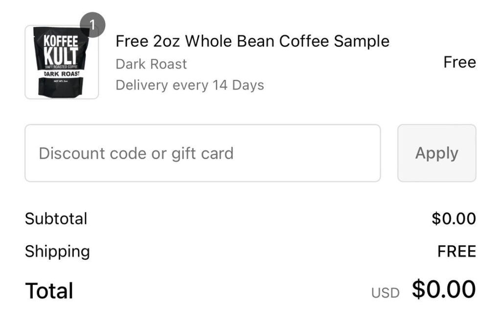 Free&Nbsp;2Oz&Nbsp;Whole Bean Coffee Sample + Free Shipping – Topsave