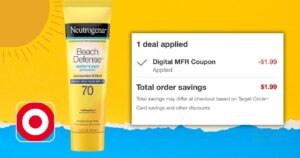 Free 1Oz Neutrogena Beach Defense Spf 70 Sunscreen Lotion For Target Circle Members – Topsave