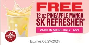 Free 12 Oz Pineapple Mango Refresher At Smoothie King! (Working In 2025)