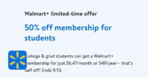 50% Off Annual Walmart+ Membership For Students (Working In 2025)