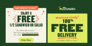 Free Delivery And A Free Half Sandwich At Panera Bread (Working In 2025)