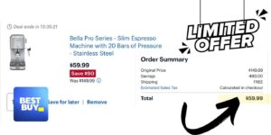 Bella Pro Series Slim Espresso Machine Only $59.99 (Reg $150) (Working In 2025)