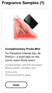 Free Prada Mini Paradoxe Intense Eau De Parfum With $40 Purchase At Sephora (Working In 2025)