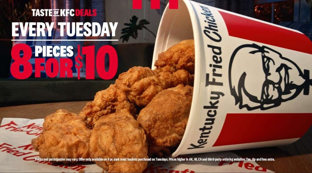 8-Piece Fried Chicken Bucket For Only $10 At Kfc (Tuesdays Only!) – Topsave