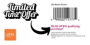 Ulta Beauty: $3.50 Off $15 Purchase (Online &Amp; In-Store)