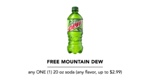 Get A Free 20 Oz. Bottle Of Mtn Dew – Topsave