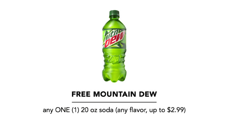 Get A Free 20 Oz. Bottle Of Mtn Dew 2025