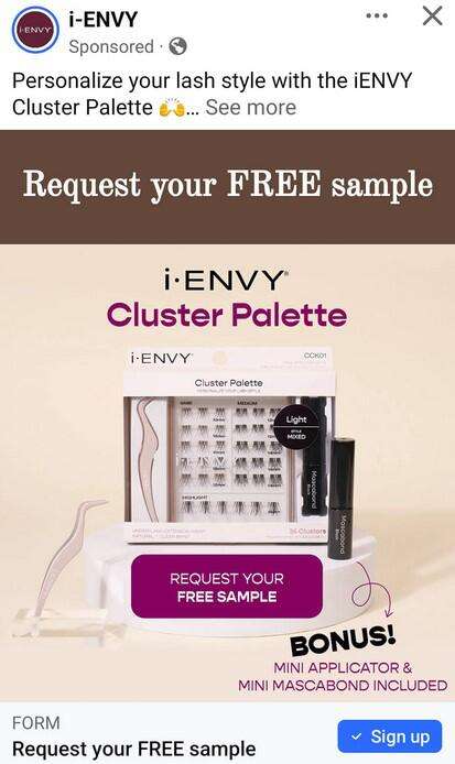 Free I-Envy Lashes Cluster Palette Sample! – Topsave