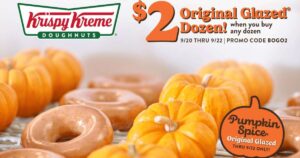 Pumpkin Spice Original Glazed Returns Sept. 20-22 + $2 Bogo Deal At Krispy Kreme! (Working In 2025)