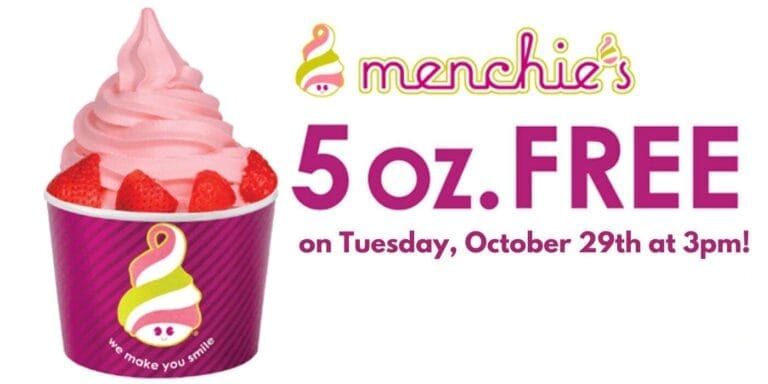 Free 5 oz of FROYO at Menchie’s on 10/29