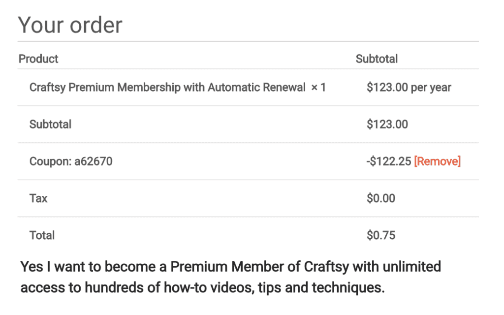 Get a Craftsy 1-Year Premium Membership for Only 75¢ (Regularly $123)! 3 Screenshot 2024 10 22 at 2.32.16 PM