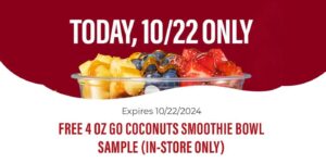 Free 4 Oz Go Coconuts Smoothie Bowl At Smoothie King – Expires Today! – Topsave