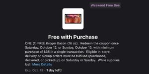 Get Free Kroger Bacon This Weekend Only – October 12-13! – Topsave