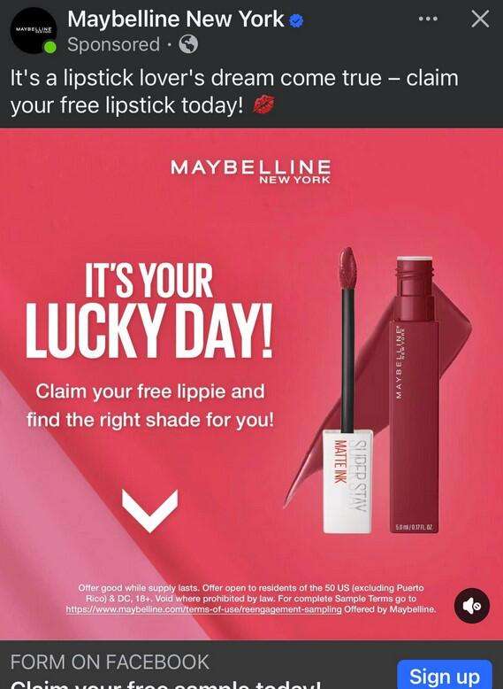 Free Maybelline New York Super Stay Matte Ink Lipstick Sample – Topsave