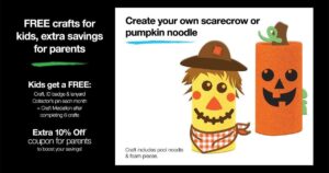 Free Make Your Own Scarecrow Or Pumpkin Noodle Craft Event At Jcpenney – Today! (Working In 2025)