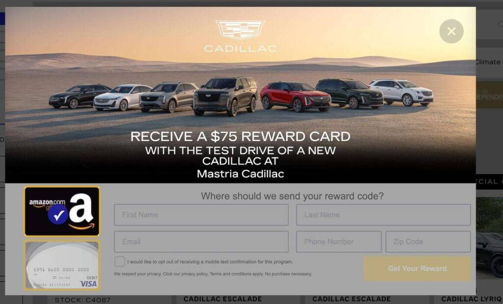 Get A $100 Visa Gift Card From Cadillac – Just For Taking A Test Drive! – Topsave