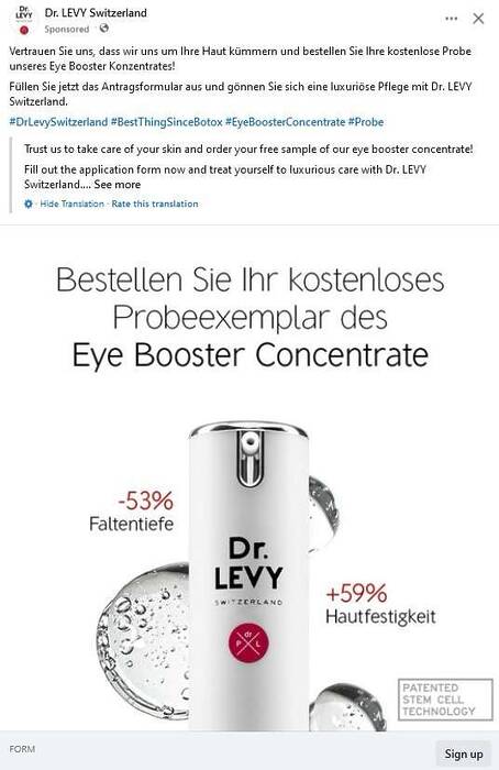 Free Dr. Levy Switzerland Eye Booster Concentrate Samples – Topsave