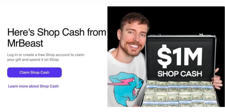 free shop cash from mrbeast