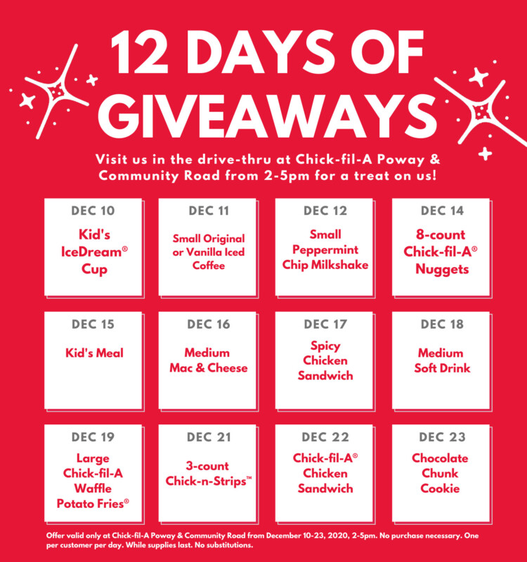 Chick-Fil-A’s 12 Days Of Freebie Giveaways (Working In 2025)