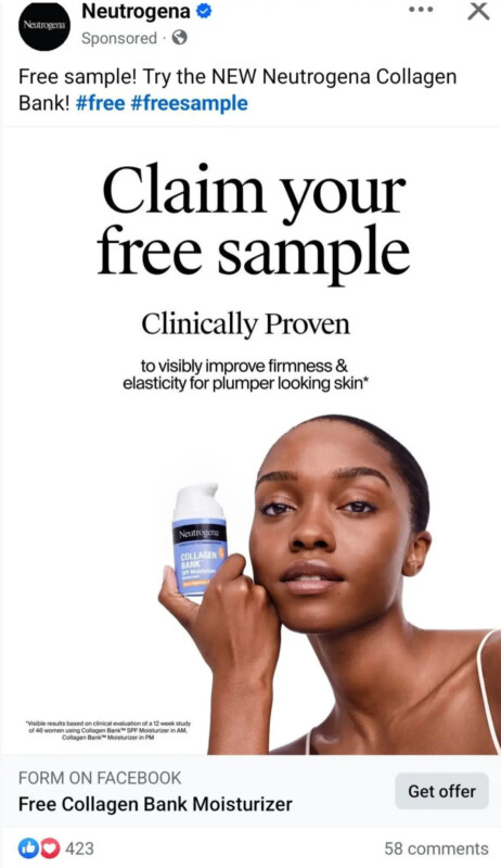 Free Neutrogena Collagen Bank Moisturizer Sample (Working In 2025)