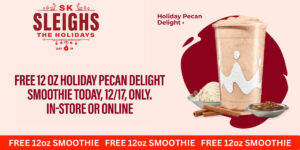 Free 12 Oz Holiday Pecan Delight Smoothie At Smoothie King – Today Only! – Topsave