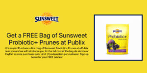 Free Sunsweet Probiotic+ Prunes Bag At Publix (Westock Rebate Required) (Working In 2025)