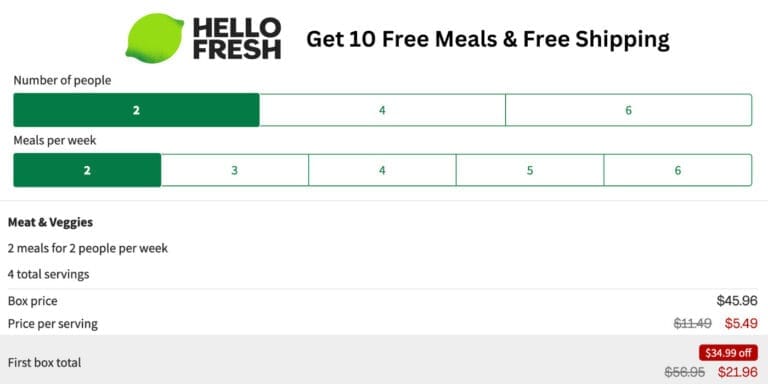 hellofresh get 10 meals