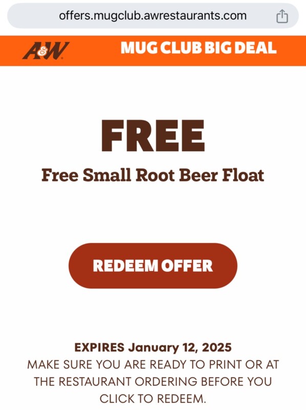 Get A Free Small Root Beer Float At A&Amp;W! (Working In 2025)