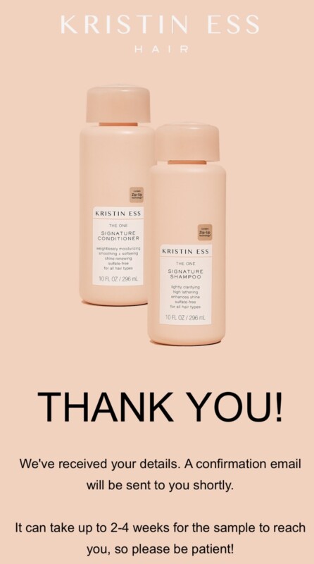 Free Kristin Ess Hair Shampoo &Amp; Conditioner Samples 2025