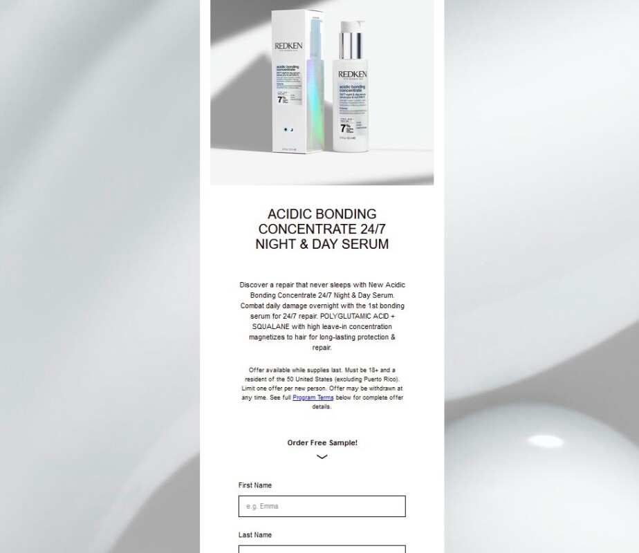 Free Sample Of Redken Acidic Bonding Concentrate 24/7 Night &Amp; Day Serum 2025