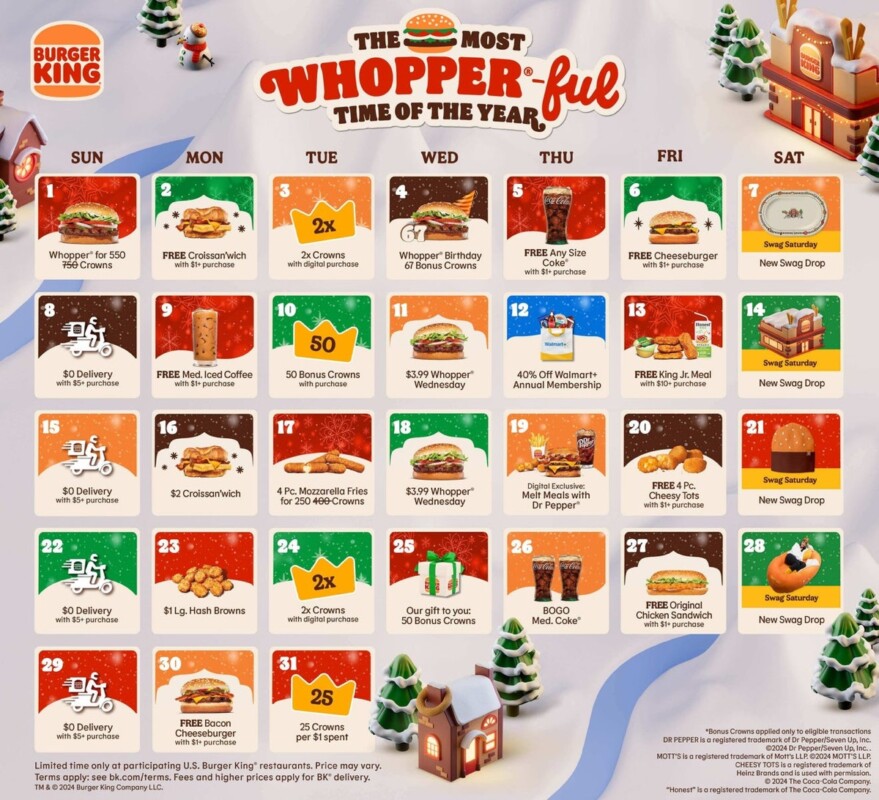 Burger King’s “31 Days Of Deals” - Free Food, Merch, And More! – Topsave