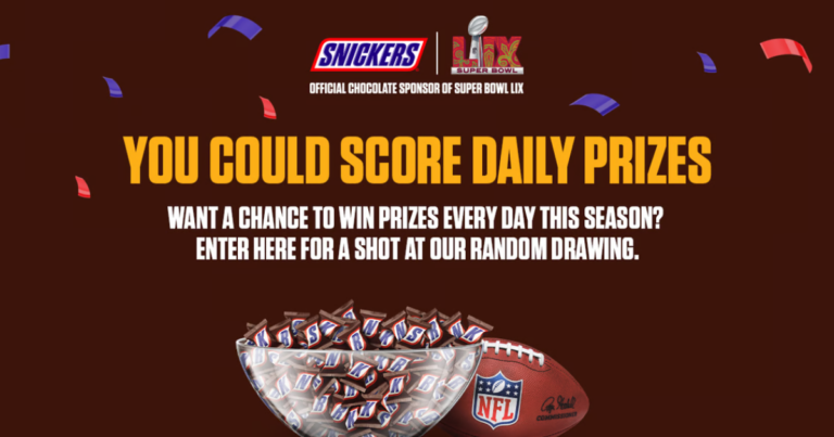 Snickers Super Bowl Daily Sweepstakes