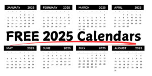 25+ Free Calendars For 2025 W/Free Shipping (Working In 2025)