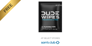 Free Dude Wipes Fragrance-Free Sample At Sam’s Club Freeosk (Working In 2025)