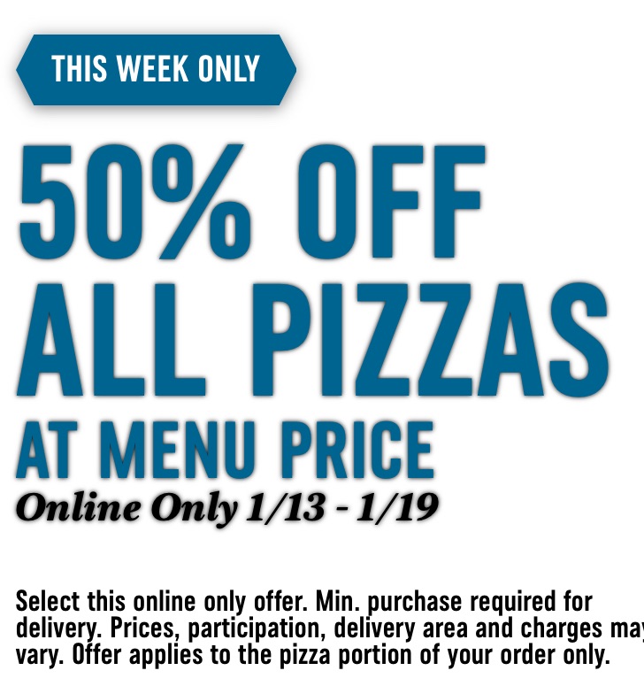 Get 50% Off All Pizzas At Domino’s (Online Only) – Valid 1/13 To 1/19! (Working In 2025)