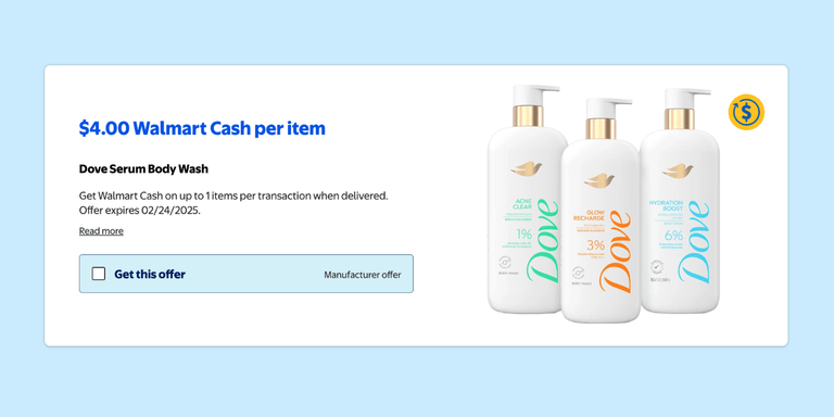 Save $4 On Dove Serum Body Wash At Walmart With Walmart Cash