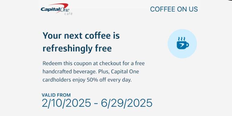 Free Handcrafted Beverage At Capital One Café (Digital Coupon)