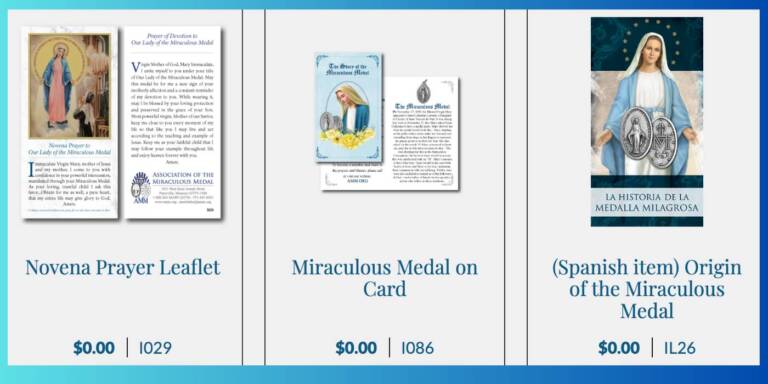 Free Religious Items From The Association Of The Miraculous Medal 2025