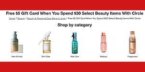 Free $5 Gift Card When You Spend $30 On Beauty Products At Target – Topsave