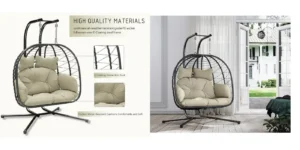 Bifanuo Double Wicker Swing Egg Chair
