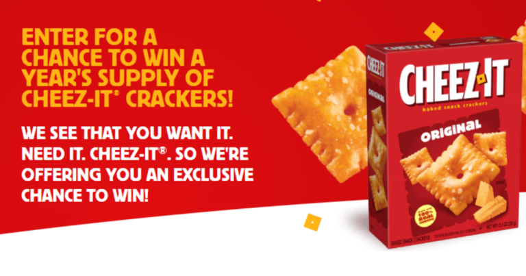 Cheez-It Free Cheez-It Sweepstakes – Win A Year Supply Of Cheez-It Crackers 2025